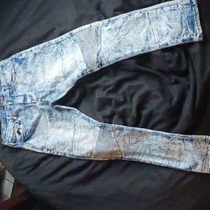 Bleached wrinkle-print Jeans